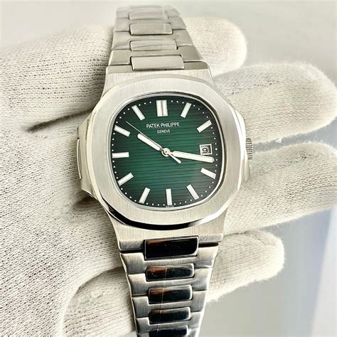 patek philippe green dial nautilus|Patek Philippe green face.